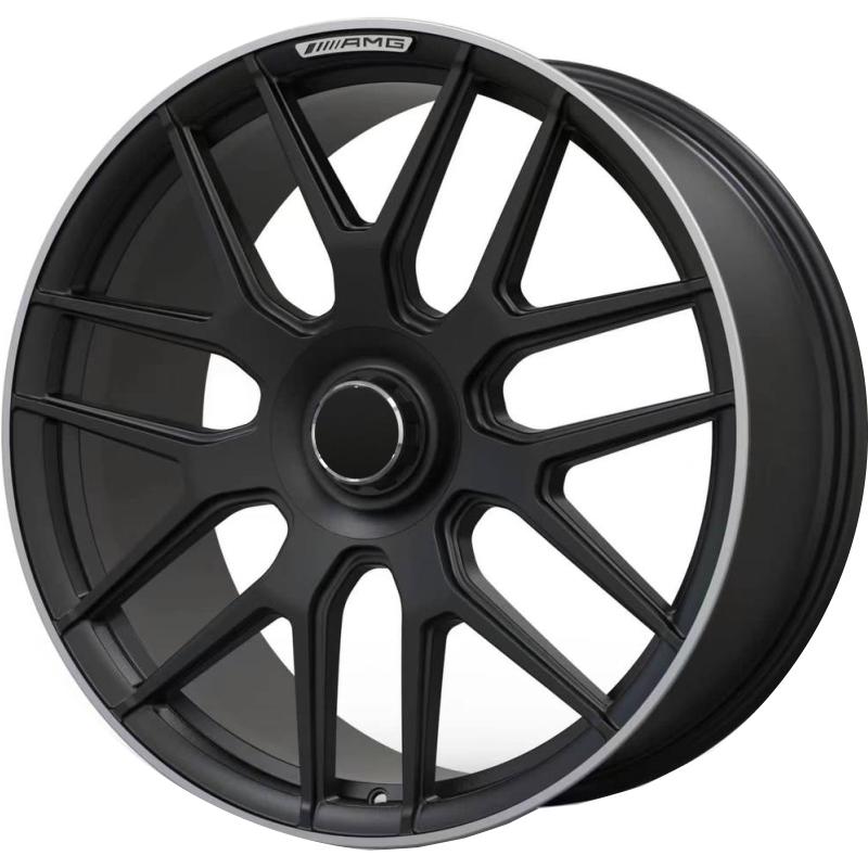 AMG Style GLS 11.5x22 5*112 ET47 DIA66.6 Matte Black Polish Lip Кованый