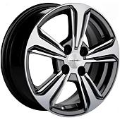 Khomen KHW 1502 6x15 4*100 ET45 DIA56.6 Black Литой
